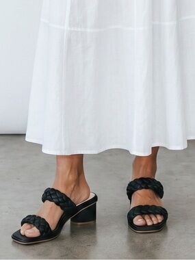 Dolce Vita Clear Ronin Black Stella Size 7.5 Open Toe Twist Strap Block Heel NIB